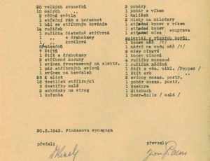 Take over list of religious objects (source: http://collections.jewishmuseum.cz)