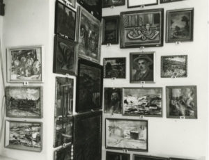 Klausen Synagogue, Prague: Confiscated paintings exhibited on walls of the synagogue (source: http://collections.jewishmuseum.cz)