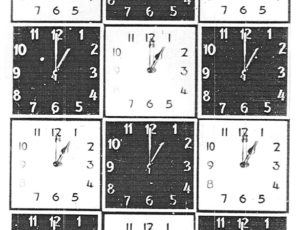 Nástěnné hodiny ve skladu Treuhandstelle (zdroj: http://collections.jewishmuseum.cz)